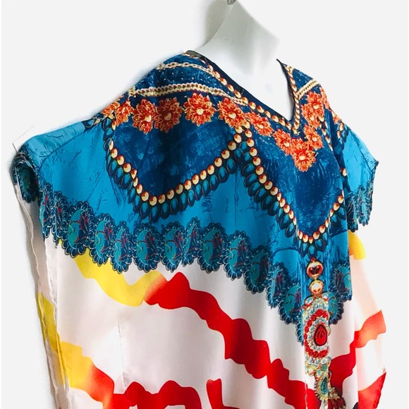 JESSICA TAYLOR Jewel and Animal Print CAFTAN Dress NWT One-Size - Picture 3 of 9